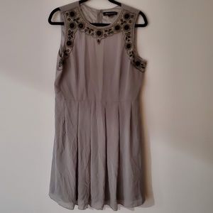NWT midi dress beaded formal pleated lined